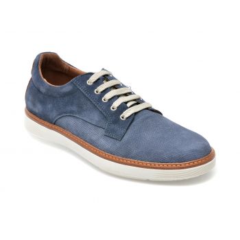 Pantofi OTTER bleumarin, 8944, din piele intoarsa