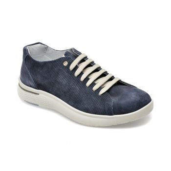 Pantofi OTTER bleumarin, 8960, din piele intoarsa