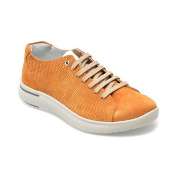 Pantofi OTTER galbeni, 8960, din piele intoarsa