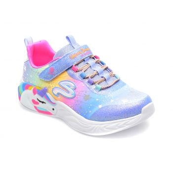 Pantofi SKECHERS albastri, UNICORN DREAMS, din piele ecologica