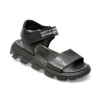 Sandale GRYXX negre, 49601, din piele naturala