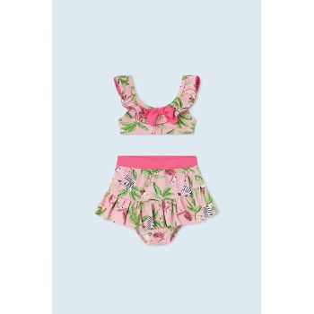 Costum de baie cu doua piese si imprimeu tropical