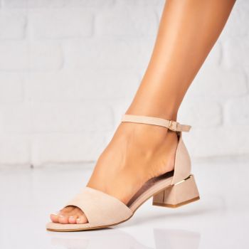 Sandale dama cu Toc Kaki din Piele Ecologica Intoarsa Nasta A5220