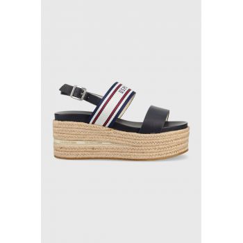 U.S. Polo Assn. sandale LOREN femei, culoarea albastru marin, toc pana, LOREN006D de firma originale