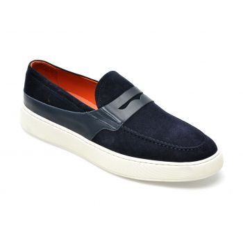 Mocasini EPICA bleumarin, 3498, din piele intoarsa