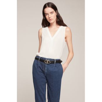 Bluza fara maneci cu decolteu in V