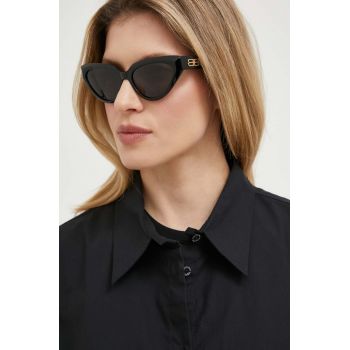 Balenciaga ochelari de soare BB0270S femei, culoarea negru