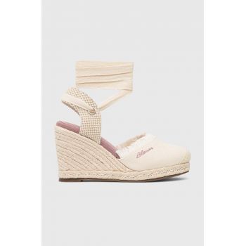 Blauer espadrile Wells culoarea bej, toc pana, S3WELLS01 de firma originale