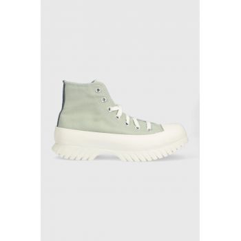 Converse teniși Chuck Taylor All Star Lugged 2.0 HI femei, culoarea verde, A03809C A03809C-GREEN de firma originali