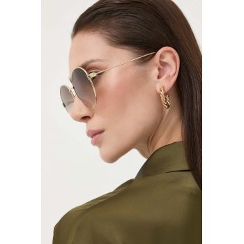 Gucci ochelari de soare femei, culoarea auriu