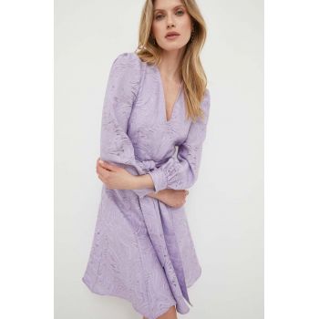 Ivy Oak rochie culoarea violet, mini, evazati ieftina