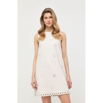 Marella rochie culoarea bej, mini, dreaptă