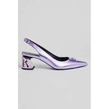 Pantofi slingback de piele