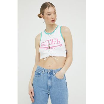 Von Dutch top femei, culoarea alb