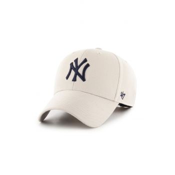 47brand șapcă MLB New York Yankees culoarea galben, cu imprimeu