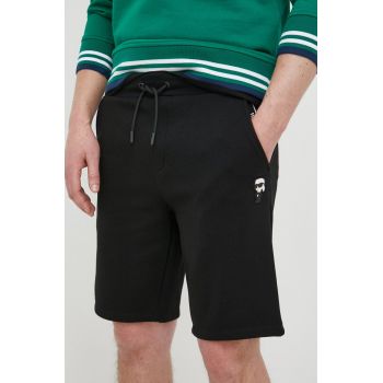 Karl Lagerfeld pantaloni scurți bărbați, culoarea negru 500900.705897