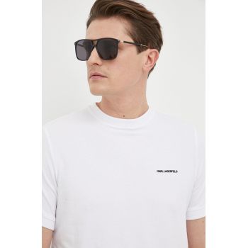 Karl Lagerfeld tricou barbati, culoarea alb, cu imprimeu
