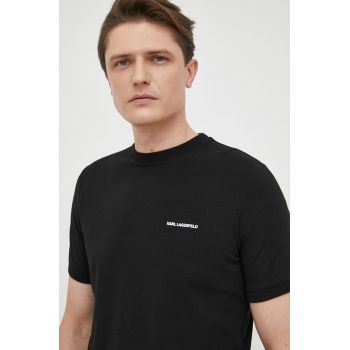 Karl Lagerfeld tricou barbati, culoarea negru, cu imprimeu