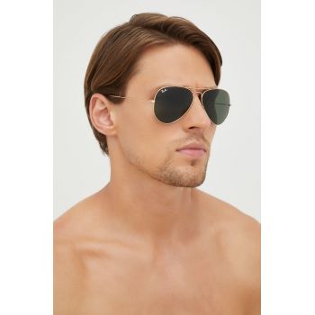 Ray-Ban ochelari de soare bărbați, culoarea auriu de firma originali