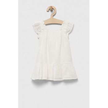 GAP rochie din bumbac pentru copii culoarea alb, mini, evazati ieftina