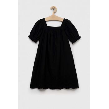 GAP rochie din bumbac pentru copii culoarea negru, mini, drept ieftina