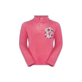 Jack Wolfskin bluza copii VILLI BUTTON FLEECE K culoarea roz, cu imprimeu