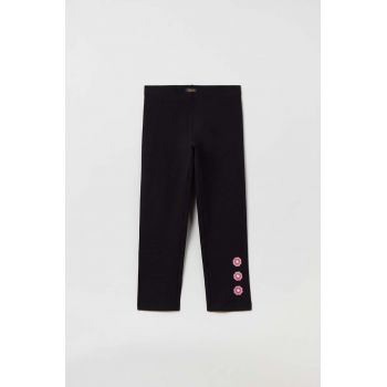 OVS leggins copii culoarea gri, cu imprimeu