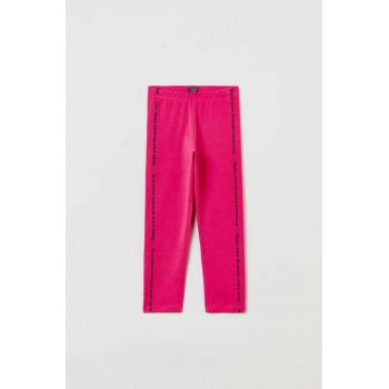 OVS leggins copii culoarea roz, cu imprimeu