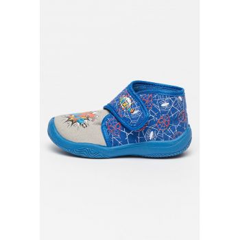 Pantofi sport cu inchidere velcro si imprimeu Spiderman