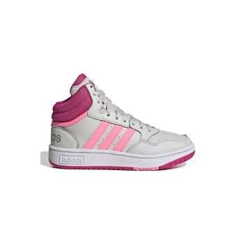 Pantofi sport mid-high de piele ecologica cu logo contrastant Hoops 3.0