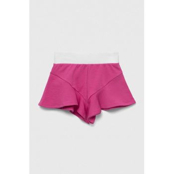 United Colors of Benetton pantaloni scurti copii culoarea roz, neted