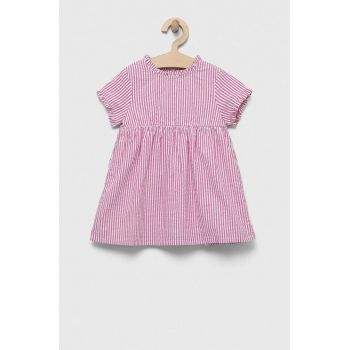 United Colors of Benetton rochie din bumbac pentru copii culoarea violet, mini, evazati ieftina
