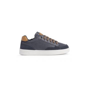 Pantofi sport de piele cu garnituri de piele intoarsa