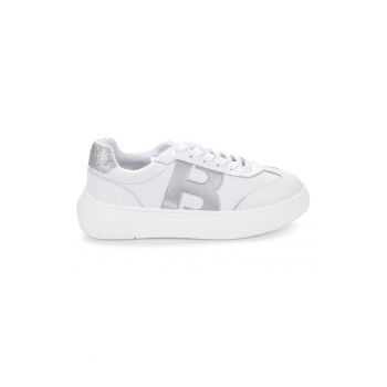 Pantofi sport de piele cu segment stralucitor