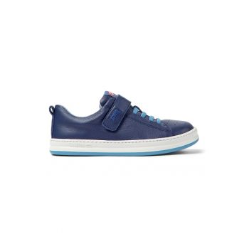 Pantofi sport din piele cu inchidere velcro si logo