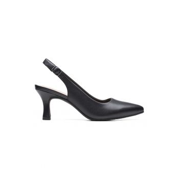 Pantofi slingback de piele cu toc inalt Kataleyna la reducere