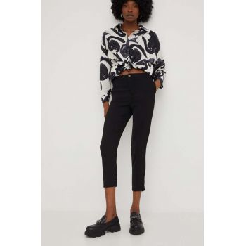 Answear Lab pantaloni femei, culoarea negru, mulata, high waist
