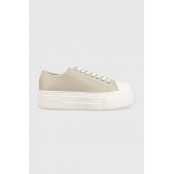 Armani Exchange tenisi culoarea bej, XDX095.XV571.00558