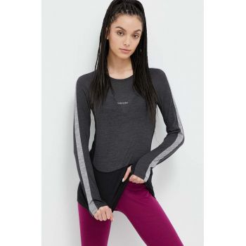 Icebreaker longsleeve funcțional 125 ZoneKnit culoarea negru