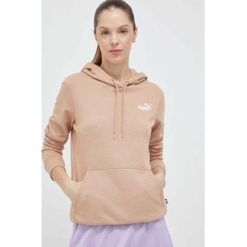 Puma bluză femei, culoarea bej, cu glugă, cu imprimeu 848332