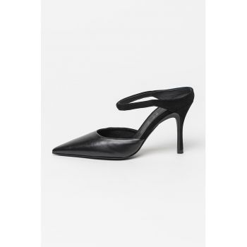 Pantofi slingback din piele si piele intoarsa Code