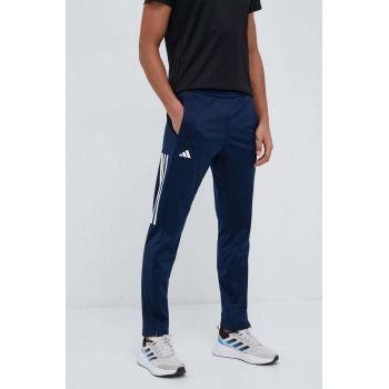 adidas Performance pantaloni de antrenament 3 Stripes culoarea albastru marin, cu imprimeu