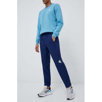 adidas Performance pantaloni de antrenament Designed for Movement culoarea albastru marin, neted ieftini