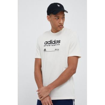 adidas tricou din bumbac culoarea bej, modelator