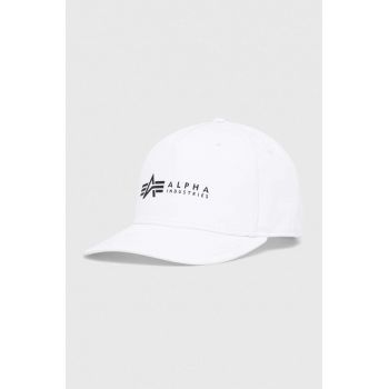 Alpha Industries șapcă din bumbac culoarea alb, cu imprimeu 126912.09-White ieftina