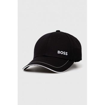 BOSS șapcă de baseball din bumbac GREEN culoarea negru, uni 50492716