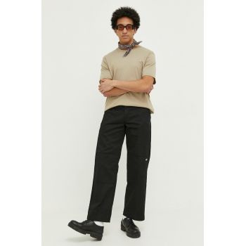 Dickies pantaloni bărbați, culoarea negru, drept DK0A4XK3BLK1-BLACK de firma originali