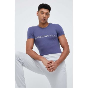 Emporio Armani Underwear tricou lounge culoarea albastru marin, modelator ieftin