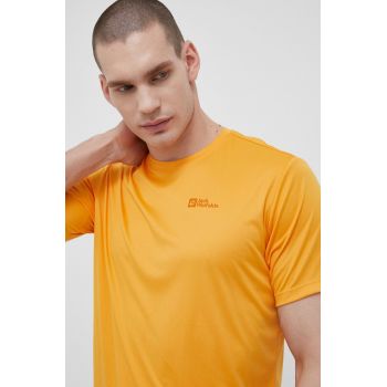 Jack Wolfskin tricou sport Tech culoarea portocaliu, neted de firma original