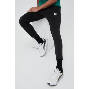 Puma pantaloni de trening culoarea negru, neted ieftini